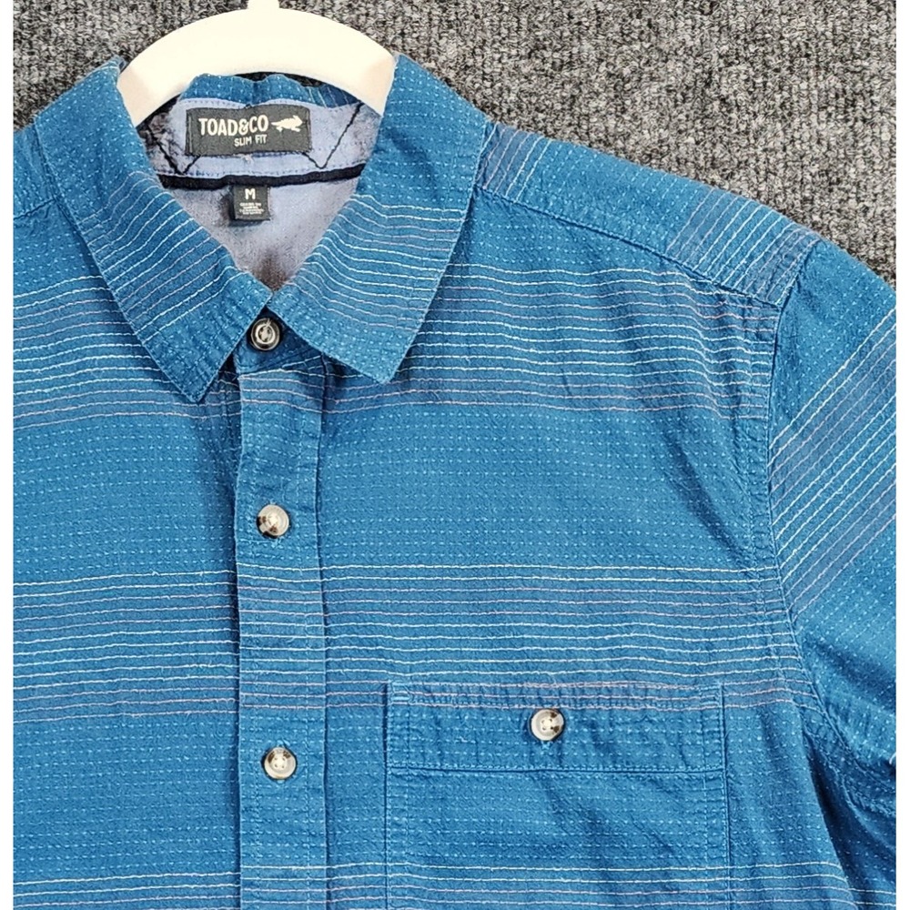 Toad&Co Airlift Men Organic Cotton Coastal Gorpcore Outdoor Button Shirt Size M